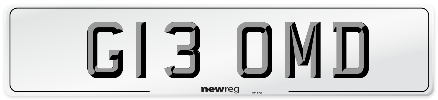 G13 OMD Number Plate from New Reg